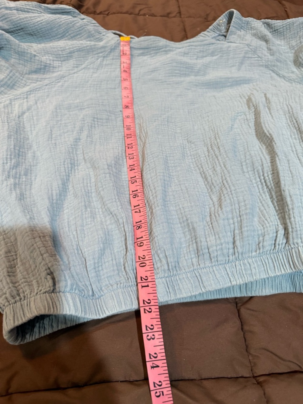 Oli & Hali Sage Gauze Ruffle-Cuff Peasant Top - Picture 7 of 7